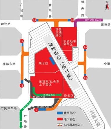 可以很方便地在地铁2号线东延线龙泉驿站实现地下换乘,选择"即停即走"