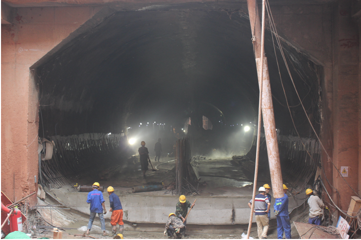 南宁地铁2号线石子塘站-建设路站区间右线暗挖隧道初期支护顺利完工